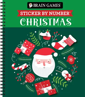 Brain Games - Sticker by Number: Crăciun (28 de imagini pentru autocolant - coperta Moș Crăciun - legare) - Brain Games - Sticker by Number: Christmas (28 Images to Sticker - Santa Cover - Bind Up)