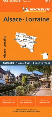 Franța: Alsacia, Lorena Harta 516 - France: Alsace, Lorraine Map 516