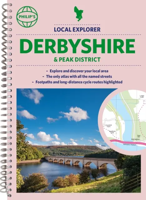Atlasul local al străzilor din Derbyshire și Peak District al exploratorului Philip - Philip's Local Explorer Street Atlas Derbyshire and the Peak District