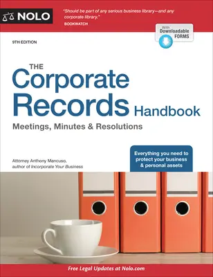 Manualul înregistrărilor corporative: Reuniuni, procese-verbale și rezoluții - The Corporate Records Handbook: Meetings, Minutes & Resolutions