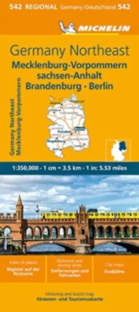 Germania Nord-Est Harta 542: Mecklenburg-Vorpommern, Sachsen-Anhalt, Brandenburg, Berlin - Germany Northeast Map 542: Mecklenburg-Vorpommern, Sachsen-Anhalt, Brandenburg, Berlin