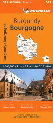 Franța: Burgundia Harta 519 - France: Burgundy Map 519