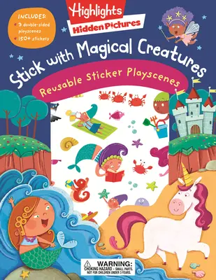 Stick cu creaturi magice Playscenes cu autocolante reutilizabile - Stick with Magical Creatures Reusable Sticker Playscenes