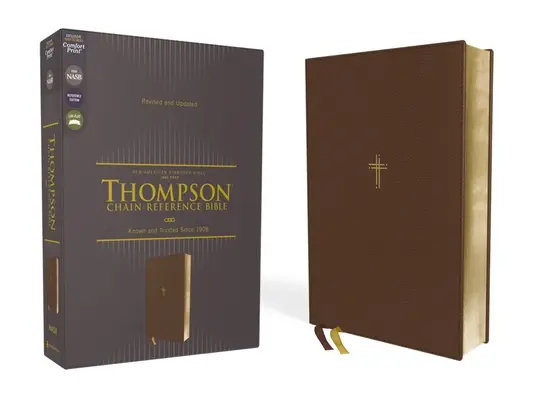 Nasb, Biblie Thompson cu referințe în lanț, Leathersoft, Maro, 1995 Text, Literă roșie, Comfort Print - Nasb, Thompson Chain-Reference Bible, Leathersoft, Brown, 1995 Text, Red Letter, Comfort Print