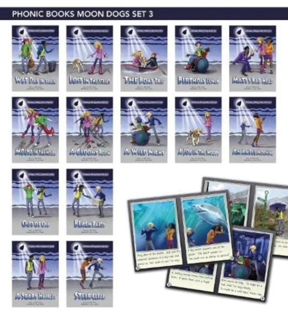 Phonic Books Moon Dogs Set 3 Vowel Spellings - Cărți fonetice decodificabile pentru recuperare (două ortografii pentru un sunet vocal) - Phonic Books Moon Dogs Set 3 Vowel Spellings - Decodable Phonic Books for Catch Up (Two Spellings for a Vowel Sound)