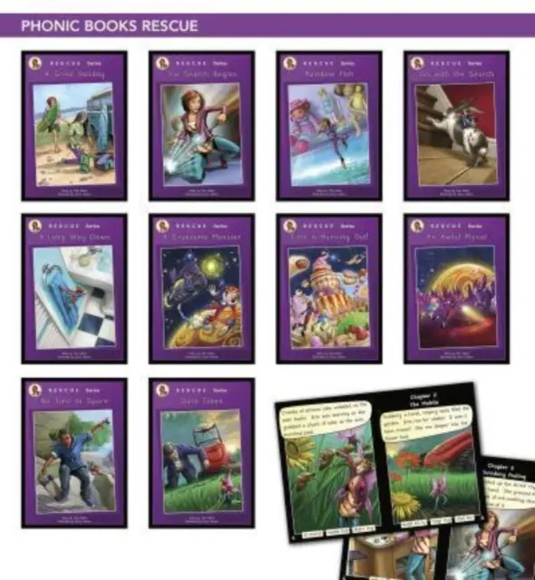 Phonic Books Rescue - Cărți fonetice decodificabile pentru Catch Up (Ortografii alternative ale vocalei) - Phonic Books Rescue - Decodable Phonic Books for Catch Up (Alternative Vowel Spellings)