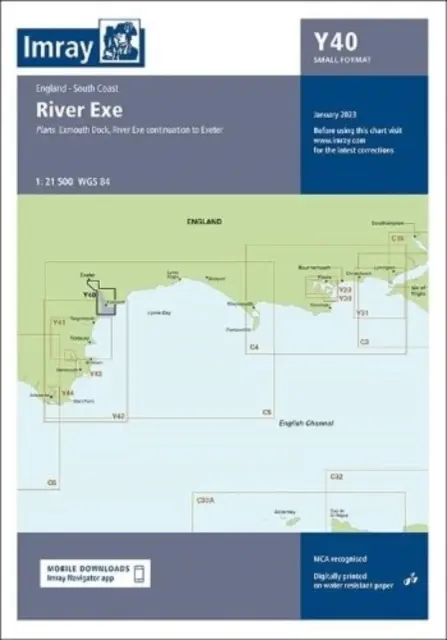 Imray Chart Y40 - Râul Exe format mic - Imray Chart Y40 - River Exe Small Format