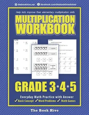 Carte de lucru pentru înmulțire clasa 3 4 5: Practică matematică de zi cu zi cu răspuns - Multiplication Workbook Grade 3 4 5: Everyday Math Practice with Answer