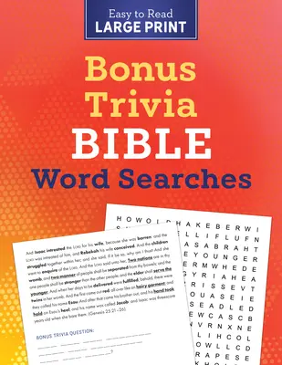 Bonus Trivia Bible Word Searches cu caractere mari - Bonus Trivia Bible Word Searches Large Print