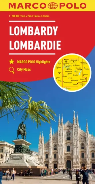 Harta Marco Polo Lombardia (Lacurile din nordul Italiei) - Lombardy Marco Polo Map (North Italian Lakes)