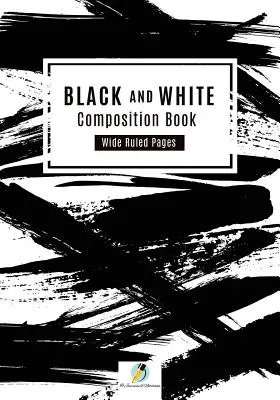 Caiet de compunere alb-negru cu pagini cu margine lată - Black and White Composition Book Wide Ruled Pages