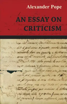 Un eseu despre critică - An Essay on Criticism