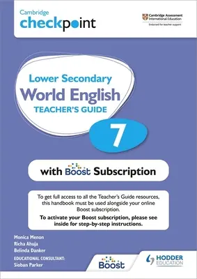 Cambridge Checkpoint Lower Secondary World English Teacher's Guide 7 cu Boost Subscription Booklet: Hodder Education Group - Cambridge Checkpoint Lower Secondary World English Teacher's Guide 7 with Boost Subscription Booklet: Hodder Education Group