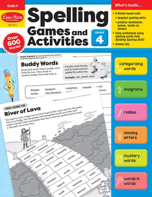 Jocuri și activități de ortografie, clasa 4 Resurse pentru profesori - Spelling Games and Activities, Grade 4 Teacher Resource