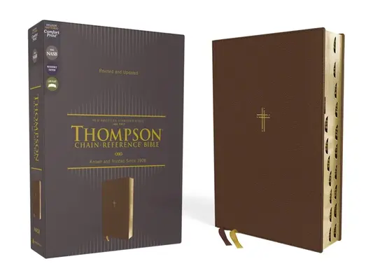 Nasb, Biblia cu lanț de referință Thompson, Leathersoft, Maro, 1995 Text, Literă roșie, Indexat cu degetul mare, Imprimare confortabilă - Nasb, Thompson Chain-Reference Bible, Leathersoft, Brown, 1995 Text, Red Letter, Thumb Indexed, Comfort Print