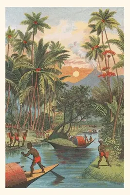 Jurnal de epocă Paradis tropical cu vulcan - Vintage Journal Tropical Paradise with Volcano