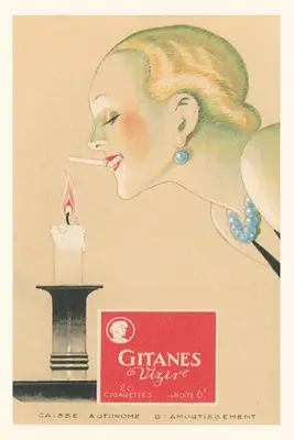 Jurnal de epocă Femeie aprinzând Gitane de la lumânare - Vintage Journal Woman Lighting Gitane from Candle