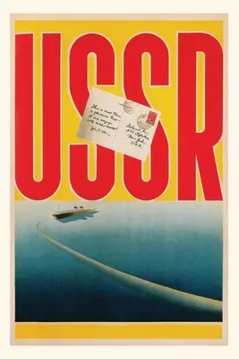 Vintage Journal USSR Poster cu navă și scrisoare - Vintage Journal USSR Poster with Ship and Letter