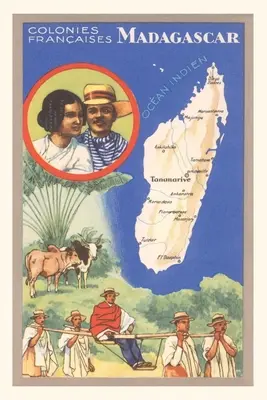 Jurnal de epocă Afiș de călătorie pentru Madagascar - Vintage Journal Travel Poster for Madagascar