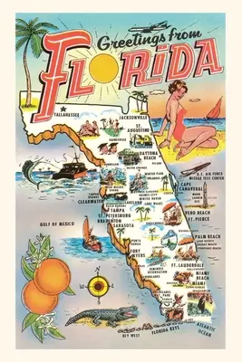 Jurnal de epocă Greetings from Florida, Map - Vintage Journal Greetings from Florida, Map