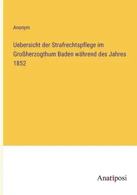 Privire de ansamblu asupra administrării dreptului penal în Marele Ducat de Baden în cursul anului 1852 - Uebersicht der Strafrechtspflege im Groherzogthum Baden whrend des Jahres 1852