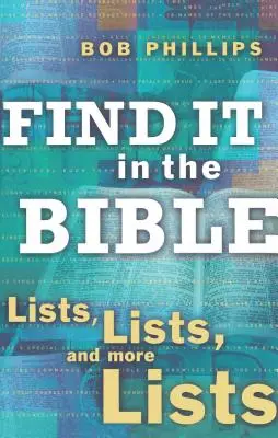 Găsiți-l în Biblie: Liste, liste și alte liste - Find It in the Bible: Lists, Lists, and More Lists