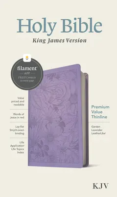 KJV Premium Value Thinline Bible, Filament Enabled Edition (litere roșii, piele, Garden Lavender) - KJV Premium Value Thinline Bible, Filament Enabled Edition (Red Letter, Leatherlike, Garden Lavender)