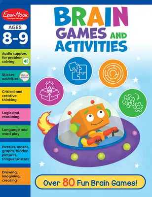 Jocuri și activități ale creierului pentru vârstele 8 - 9 Carte de lucru - Brain Games and Activities Ages 8 - 9 Workbook