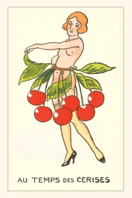 Vintage Journal Sezonul cireșelor, nude cu centură de cireșe - Vintage Journal Cherry Season, Nude with Belt of Cherries