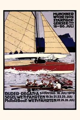 Vintage Journal Munich Rowing Regatta Poster, Germania - Vintage Journal Munich Rowing Regatta Poster, Germany