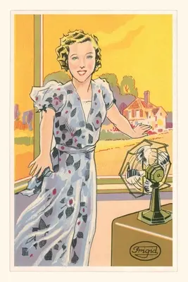 Jurnal de epocă Femeie engleză cu ventilator electric - Vintage Journal English Woman with Electric Fan
