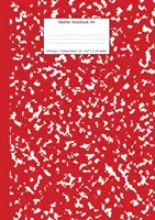 Marble Notebook A4: Red Marble College Ruled Journal