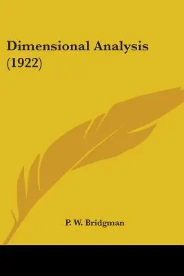 Analiza dimensională (1922) - Dimensional Analysis (1922)