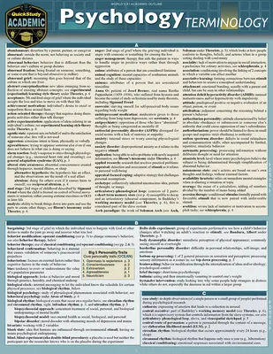 Terminologia psihologiei: Un ghid de referință laminat pentru studiu rapid - Psychology Terminology: A Quickstudy Laminated Reference Guide