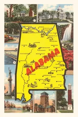 Jurnal de epocă Alabama Map and Scenes - Vintage Journal Alabama Map and Scenes
