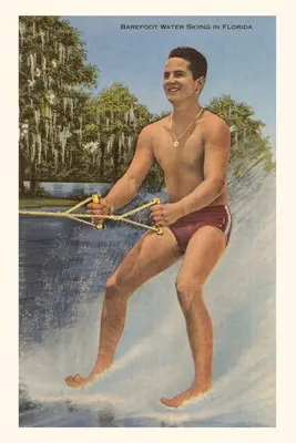 Jurnal de epocă Schior de apă desculț, Florida - Vintage Journal Barefoot Water Skier, Florida