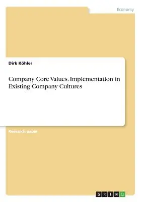 Valorile fundamentale ale companiei. Implementarea în culturile existente ale companiilor - Company Core Values. Implementation in Existing Company Cultures