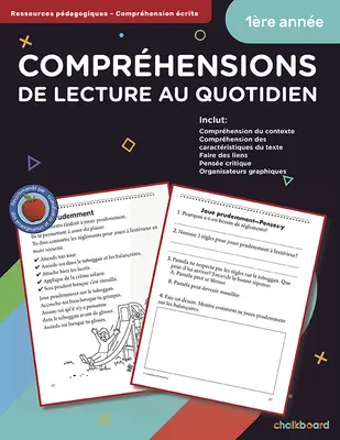 Înțelegerea zilnică a lecturii în limba franceză canadiană Gradul 1 - Canadian French Daily Reading Comprehension Grade 1