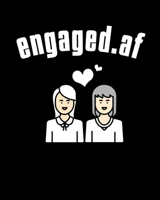 Engaged.af: LGBT Wedding Guest Book - Mrs & Mrs Lesbian Wedding Gifts - How To Stand Up For Yourself Blank Paperback 8 x 10, 200 P