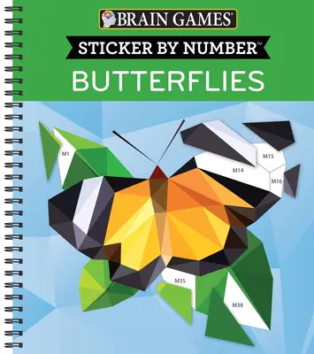 Brain Games - Sticker by Number: Fluturi (28 de imagini pentru autocolant) - Brain Games - Sticker by Number: Butterflies (28 Images to Sticker)