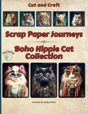 Scrap Paper Journeys - Colecția Boho Hippie Cat Cut and Craft - Scrap Paper Journeys - Boho Hippie Cat Collection Cut and Craft