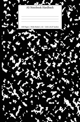 Notebook A5 Hardback: Black Marble Wide Rule Journal - A5 Notebook Hardback: Black Marble Wide Rule Journal