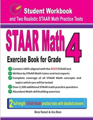 STAAR Math Exercise Book for Grade 4: Manual de lucru pentru studenți și două teste STAAR Math realiste - STAAR Math Exercise Book for Grade 4: Student Workbook and Two Realistic STAAR Math Tests