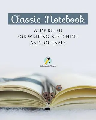 Caiet clasic cu margine lată pentru scris, schițe și jurnale - Classic Notebook Wide Ruled for Writing, Sketching and Journals