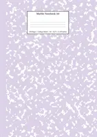 Marble Notebook A4: Lilac Purple College Ruled Journal