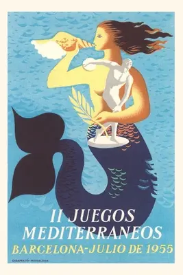Jurnal de epocă 1955 Afiș jocuri mediteraneene - Vintage Journal 1955 Mediterranean Games Poster