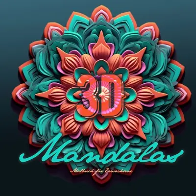 Carte de colorat 3D Mandalas pentru adulți: Carte de colorat cu mandale 3D pentru adulți Carte de colorat cu mandale la scară de gri Mandale 3D la scară de gri 64P - 3D Mandalas Coloring Book for Adults: 3D Mandala Coloring Book for adults grayscale mandala coloring book 3D Grayscale Mandalas 64P