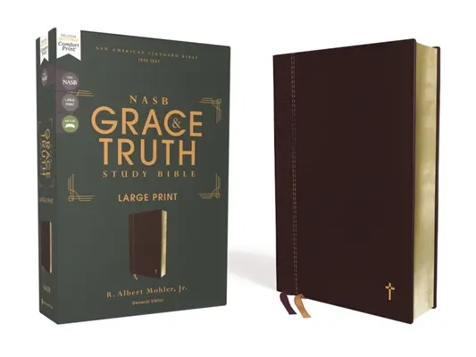Nasb, Biblia de studiu Harul și Adevărul, Tipar mare, Leathersoft, Maroon, Literă roșie, Text 1995, Tipar confortabil - Nasb, the Grace and Truth Study Bible, Large Print, Leathersoft, Maroon, Red Letter, 1995 Text, Comfort Print