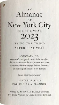Un almanah al orașului New York pentru anul 2023 - An Almanac of New York City for the Year 2023