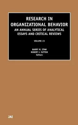 Research in Organizational Behavior: Volumul 23 - Research in Organizational Behavior: Volume 23